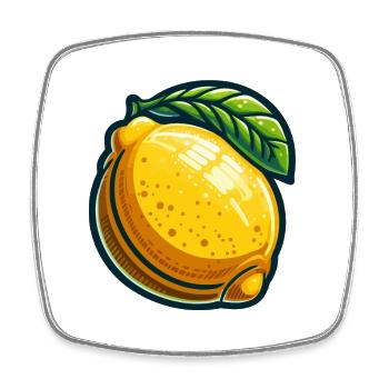 Citron Cartoon Éclat Jaune - Magnet carré - blanc - Devant