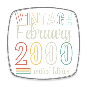 Vintage Février 2000 – Édition Limitée Anniversair - Magnet carré - blanc - Devant