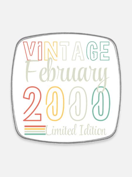 Vintage Février 2000 – Édition Limitée Anniversair - Magnet carré - blanc