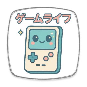 Retro Game Console Kawaii Lifestyle - Square fridge magnet - white - Front