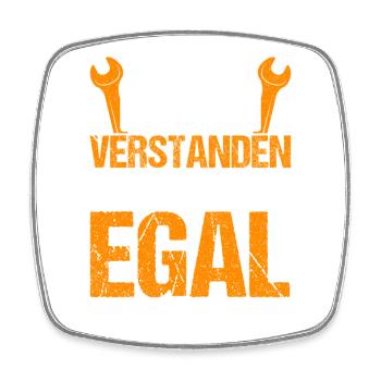 Schon verstanden Egal Grunge Typo - Viereckiger Kühlschrankmagnet - Weiß - Vorne