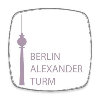 Lustiger Berlin Fernsehturm Parodie Minimal  - Viereckiger Kühlschrankmagnet - Weiß - Vorne