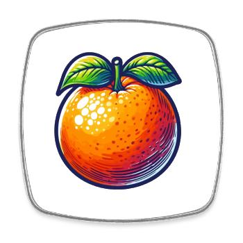 Orange Pop Art Fruité - Magnet carré - blanc - Devant