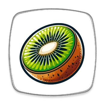 Bright Kiwi Slice - Square fridge magnet - white - Front