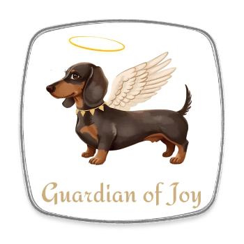 Guardian of Joy – Angel Dachshund - Viereckiger Kühlschrankmagnet - Weiß - Vorne