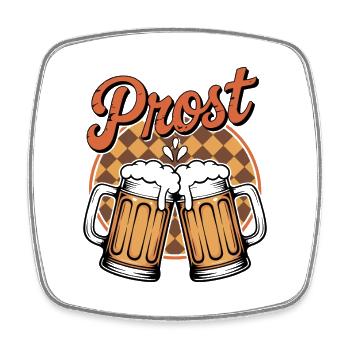 Cheers – Motif de bière amusant pour le - Magnet carré - blanc - Devant