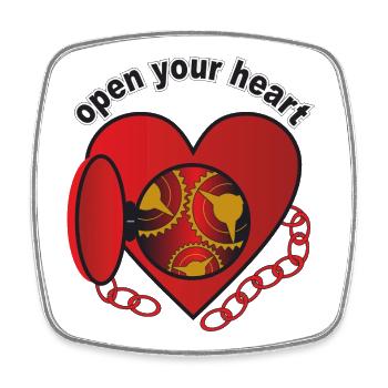 open_your_heart - Viereckiger Kühlschrankmagnet - Weiß - Vorne
