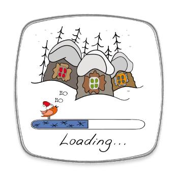 Christmas Time Loading - Square fridge magnet - white - Front