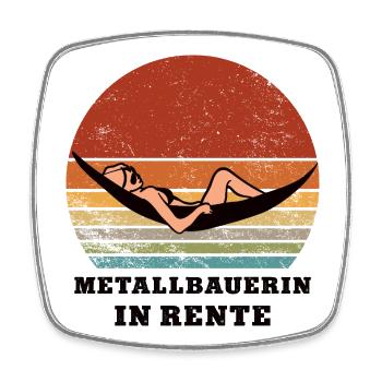 Pension: Metalworker Pensioner, Retired - Square fridge magnet - white - Front