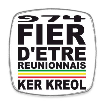 974 Ker Kreol Stolz und Kultur - Viereckiger Kühlschrankmagnet - Weiß - Vorne