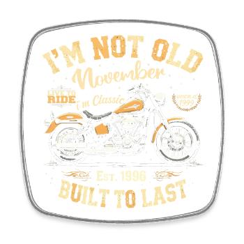 Vintage Car November 1996 Born Vintage Birthday - Square fridge magnet - white - Front