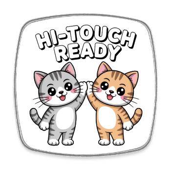 K-Pop Hi-Touch Funny Korea Maknae - Square fridge magnet - white - Front