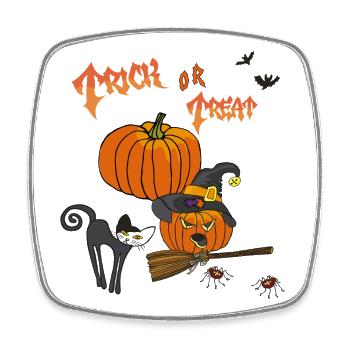 Trick or Treat Kürbiszauber - Viereckiger Kühlschrankmagnet - Weiß - Vorne