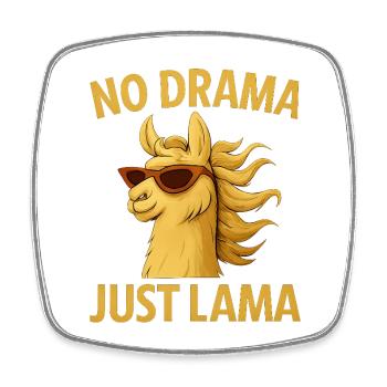 Pas de drame, juste un lama - Magnet carré - blanc - Devant