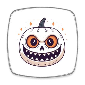 Citrouille sourire sinistre - Magnet carré - blanc - Devant