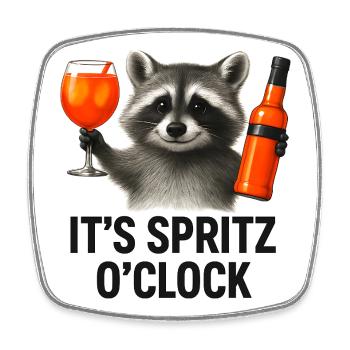 C’est Spritz O’Clock Idée de cadeau pour la fête du raton laveur - Magnet carré - blanc - Devant
