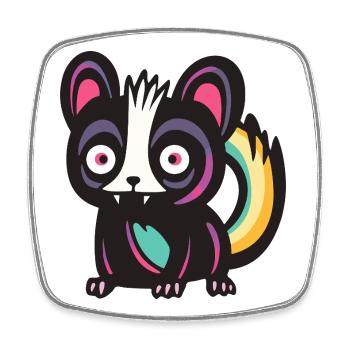 Skunk Halloween Bande dessinée drôle - Magnet carré - blanc - Devant