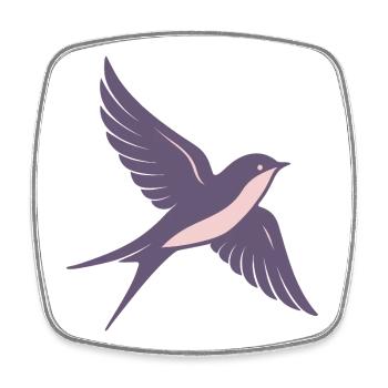 Pastelllila Kolibri schlanke Flügel - Viereckiger Kühlschrankmagnet - Weiß - Vorne