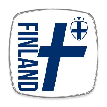 Finnland Strichzeichnungen | Sportlicher Casual-Style - Viereckiger Kühlschrankmagnet - Weiß - Vorne