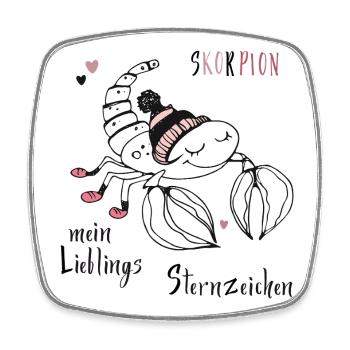 Crab with Cap Scorpio - Square fridge magnet - white - Front