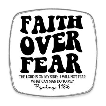 Faith over fear Psalm 118:6 - Viereckiger Kühlschrankmagnet - Weiß - Vorne