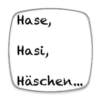 Hase, Hasi, Häschen - Viereckiger Kühlschrankmagnet - Weiß - Vorne