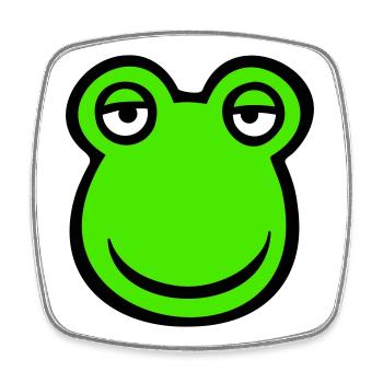 Frog Toad Smiles Funny Comic Happy Cool - Square fridge magnet - white - Front