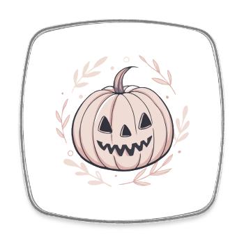 Citrouille rose Halloween délicat - Magnet carré - blanc - Devant