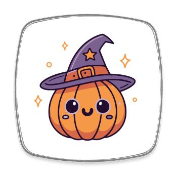 Adorable Witch Pumpkin - Square fridge magnet - white - Front