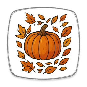 Autumnal pumpkin wreath - Square fridge magnet - white - Front
