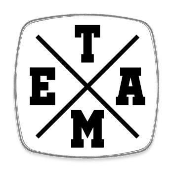 Team - Square fridge magnet - white - Front