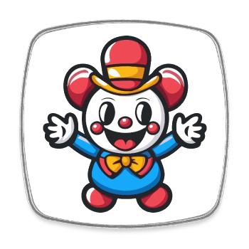 Halloween Clown Niedlich Comic - Viereckiger Kühlschrankmagnet - Weiß - Vorne