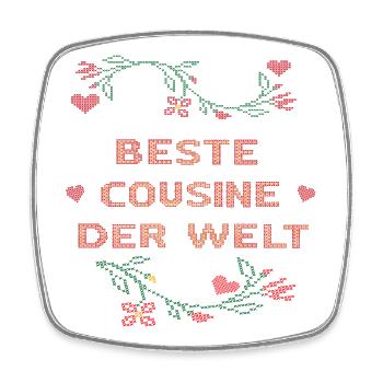 beste Cousine der Welt - Viereckiger Kühlschrankmagnet - Weiß - Vorne
