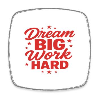 Work Hard Motivational Quote T-Shirt Design Red  - Square fridge magnet - white - Front