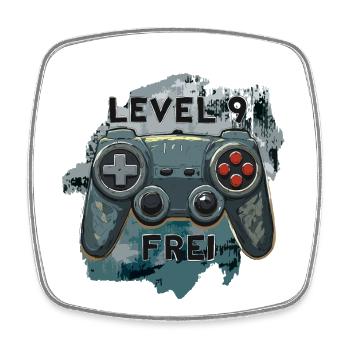 Level 9 Frei Gamepad Army Militärdesign Tarnfleck - Viereckiger Kühlschrankmagnet - Weiß - Vorne