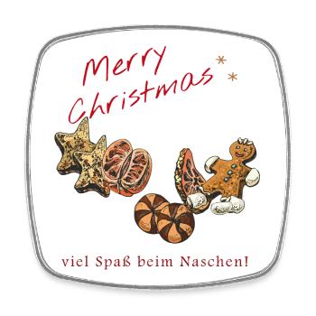 Merry Christmas  - Viereckiger Kühlschrankmagnet - Weiß - Vorne