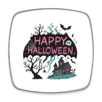 Halloween Neon Fantasie - Viereckiger Kühlschrankmagnet - Weiß - Vorne