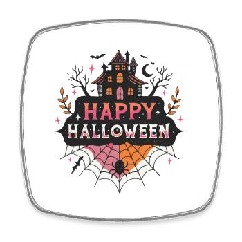 Halloween Haunted House & Spider - Square fridge magnet - white - Front