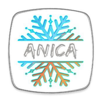 Anica Anica - Viereckiger Kühlschrankmagnet - Weiß - Vorne