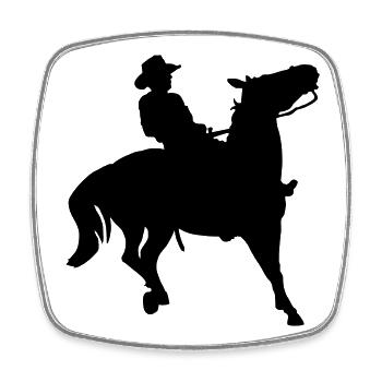Cow-boy - Magnet carré - blanc - Devant