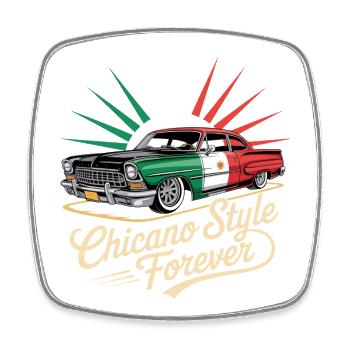 Chicano Forever Mexiko Pride - Viereckiger Kühlschrankmagnet - Weiß - Vorne