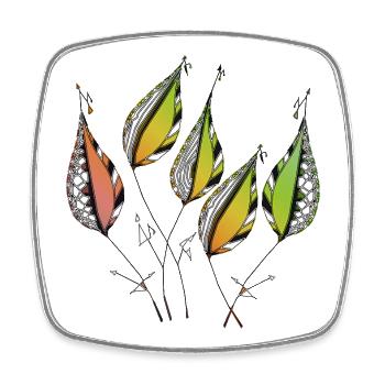 leaves - Square fridge magnet - white - Front