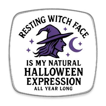 Halloween - Witch - Square fridge magnet - white - Front