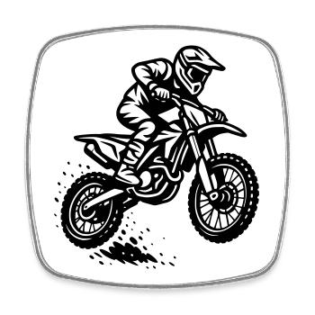 motocross design - Square fridge magnet - white - Front