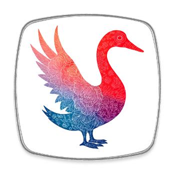 Buntes Flamingo-Blumenmuster - Viereckiger Kühlschrankmagnet - Weiß - Vorne