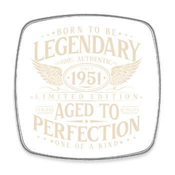 Légendaire depuis 1951 Cadeau d’anniversaire vintage - Magnet carré - blanc - Devant