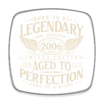 Legendär_seit_2006_Jahrgang_Geburtstag_Geschenk - Viereckiger Kühlschrankmagnet - Weiß - Vorne