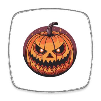 Orange Cartoon Halloween Kürbis - Viereckiger Kühlschrankmagnet - Weiß - Vorne