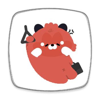 Tirede Red Panda - Square fridge magnet - white - Front
