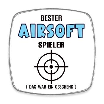 Airsoft Player Best Airsoft Birthday - Square fridge magnet - white - Front